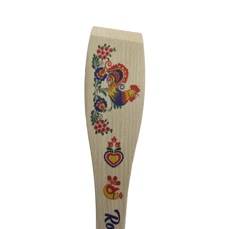 Spatula lemn, cocos tricolor romania, suvenir, 30 cm